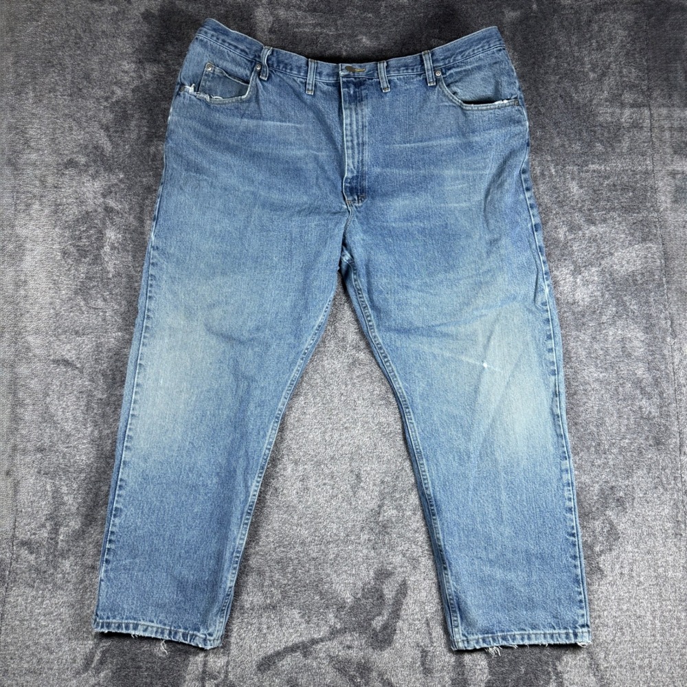 Wrangler Relaxed Fit Jeans Mens 46x30 Medium Wash Blue Cotton Denim 97601VR